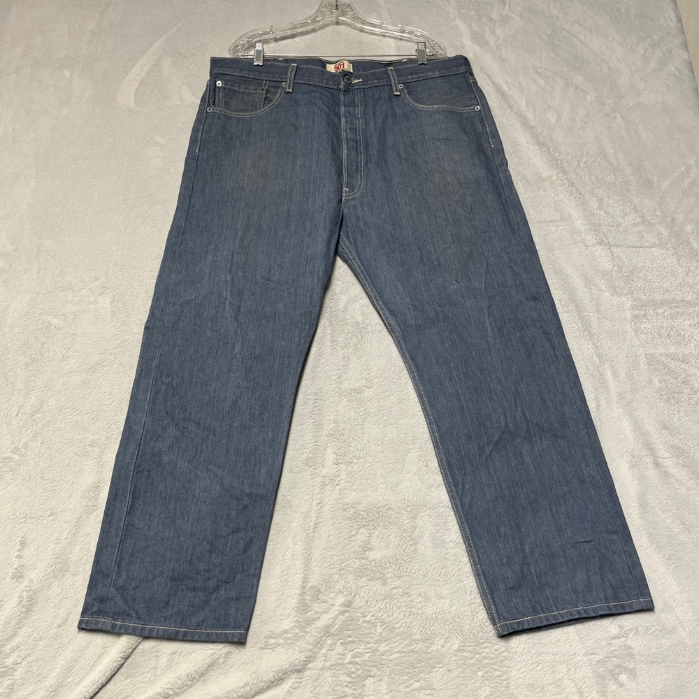 Levi's 501 Straight Fit Jeans Mens 40x30 Blue Button Fly Denim